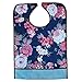 Tinksky Adult Mealtime Protector Waterproof Pocket Bib Disability Aid Apron with Crumb Catcher (Hibiscus)