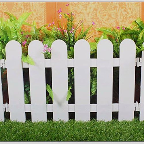 White Plastic Fence for Christmas Tree 4 PCS 19.7 Inch Wedding Party Home Indoor Outdoor Garden Decorative Fences (78.7 Inch in Total)