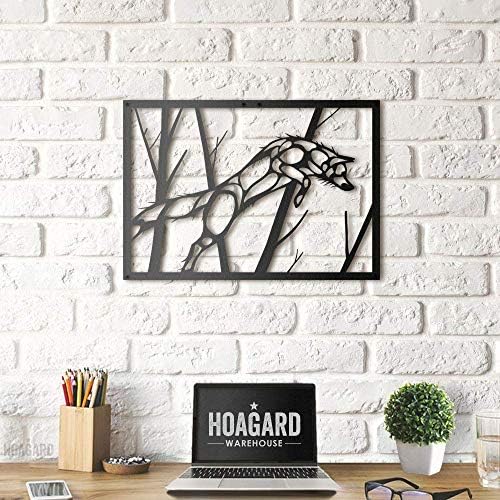 Hoagard Fox Metal Wall Art 50cm x 70cm | Geometric Metal Wall Art & Wall Decoration