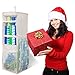 Christmas Hanging Gift Wrap Storage Organizer - Durable Wrapping Paper Organizer Bag Holds up to 20 Rolls of 40