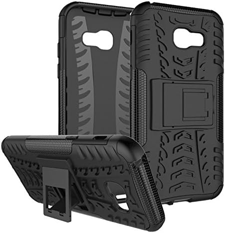 For Samsung Galaxy A5 2017 Case,Maetek Tough Dual Layer 2 in 1 Rugged Rubber Hybrid Hard PC+Soft TPU Impact Protective Cover With Kickstand Back Shockproof case for A5 A520 2017 -Black