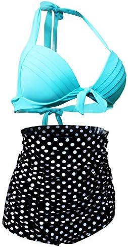 Vissgirl 2016 New European Wave Point Printing Sexy Bikini Without Steel Prop Without Chest Pad Split Beach Swimsuit(XXXL)