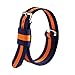4pc 20mm NATO Ss Nylon Striped Blue/Yellow,Blue/Orange,Blue/Pink,Blue/White Replacement Watch Strap Band