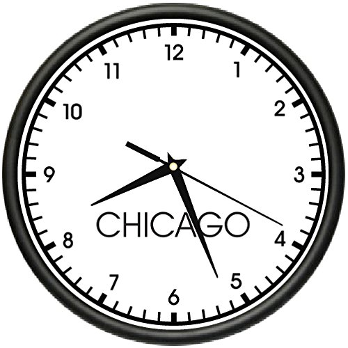 CHICAGO TIME Wall Clock world time zone clock office business