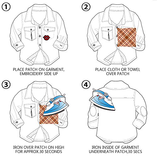 Iron On Patches 24 Pieces - Assorted Cool Patches Fabric Embroidered Patches Motif Applique Kit Decoration, DIY Sew on Patch For Clothing, Jeans Jacket, Handbag, Backpacks, Skirts, Canvas Shoes, Caps