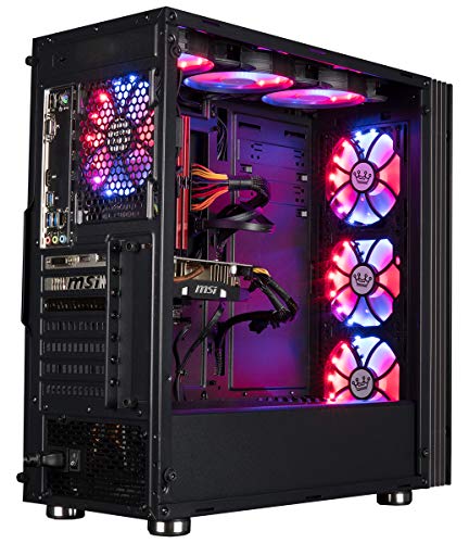 CUK Stratos VR Ready Gamer PC (AMD Ryzen 7 2700, 16GB RAM, 512GB NVMe SSD, Radeon RX 580 4GB, 500W Bronze PSU, Windows 10) Gaming Desktop Computer with 7 RGB Lotus Fans