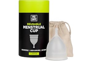 PEE SAFE PEESAFE Menstrual Cups Large - Size B | 18 Years & Above (Have Given Birth Vaginally) | Period Cup | Menstrual Cup | 100% Medical Grade Silicone | Travel Friendly Pouch Included | Leakage Proof