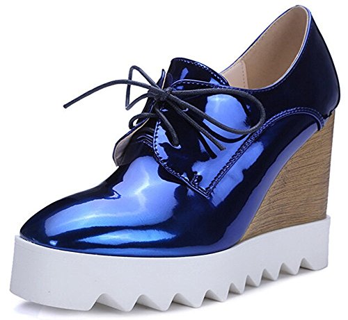 IDIFU Women s Dressy Wedge High Heel Lace up Platform Shoes Sneakers (6 B(M) US, Blue) IDIFU Women s Dressy Wedge High Heel Lace up Platform Shoes Sneakers (6 B(M) US, Blue)