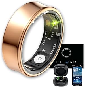 Fitorb Smart Ring Pro - Das Original. High-Tech Fitness- & Gesundheitsring, Schlafanalyse, 24/7 Aktivitätstracking. Temperaturmessung, Stess. Proberinge. (Neptun, Roségold, 19,1 mm (9))
