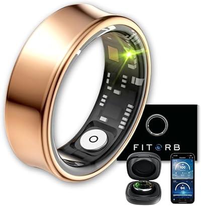 Fitorb Smart Ring Pro - Das Original. High-Tech Fitness- & Gesundheitsring, Schlafanalyse, 24/7 Aktivitätstracking. Temperaturmessung, Stess. Proberinge. (Neptun, Roségold, 19,1 mm (9))
