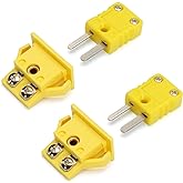 SeaISee 2Set K-Type Panel Mount Thermocouple Miniature Socket and Plug Connector(Yellow)