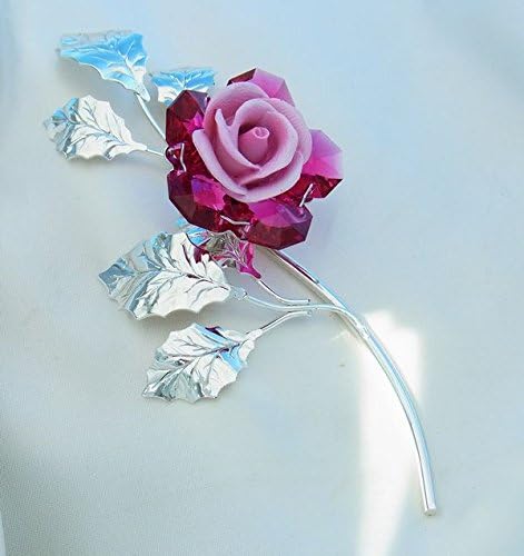 Amazon スワロフスキー Swarovski 薔薇 置物 クリスタル 花 フラワー 誕生日 プレゼント 女性 置物 オブジェ オンライン通販