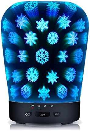 Aromatherapy Essential Oil Diffuser, 180ml Ultrasonic Cool Mist Humidifier with 3D 14 Color Changing LED Lights Waterless Auto Shut-off for Home Office Baby Yoga Spa