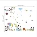 AWAKINK Lovely Panda Birds Flowers and Bamboo Wall Stickers Removable Wall Vinly Decal Decor for Girls and Boys Nursery Room Children's Bedroom