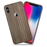 Brown Wood Texture Protective Skin Decal for Apple iPhone X/iPhone 10 Sticker Wrap Cover 2 Pack by GolemGuard