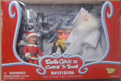 Santa Claus is Comin to Town Winter's Reform Action Figure Set with: Winter, Kris Kringle, Topper, and Snowscape Base