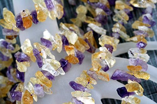 Natural Citrine + Amethyst Mid. Size Chip Beads, 15.5-Inch Strand G01199