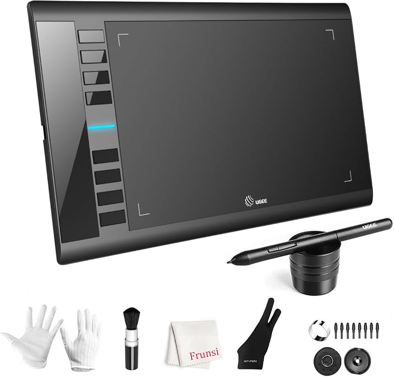 Ugee M708 Graphics Drawing Tablet V3 10x6 Inch 16384 Pen Pressure USB