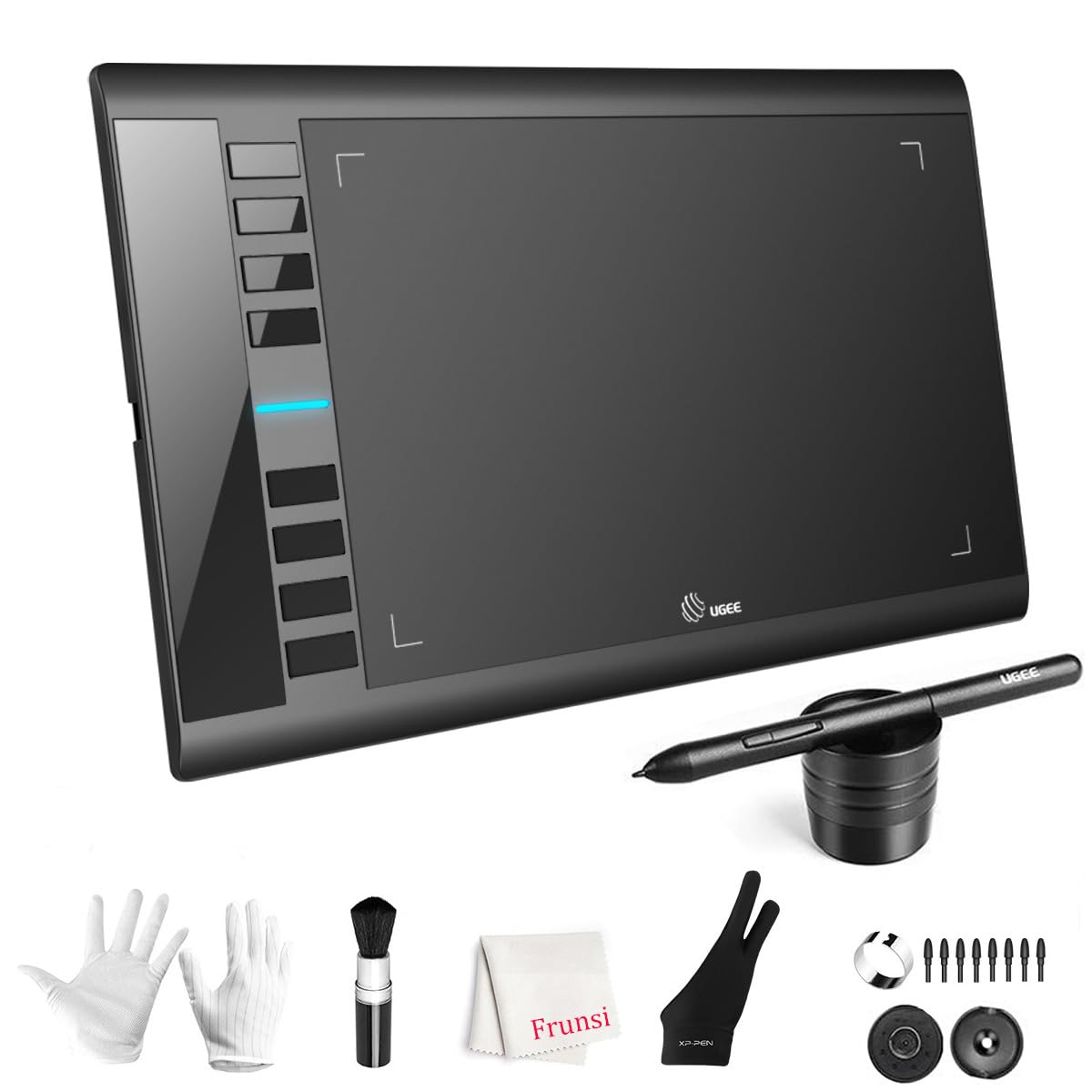 Drawing Tablet, UGEE M708 Graphics Drawing Tablet V3 with 10 * 6 inch, 16384 Level Pressure Battery Free Pen Stylus, 8 Hot Keys Compatible with Windows PC Macbook Chromebook Linux for Digital Drawing