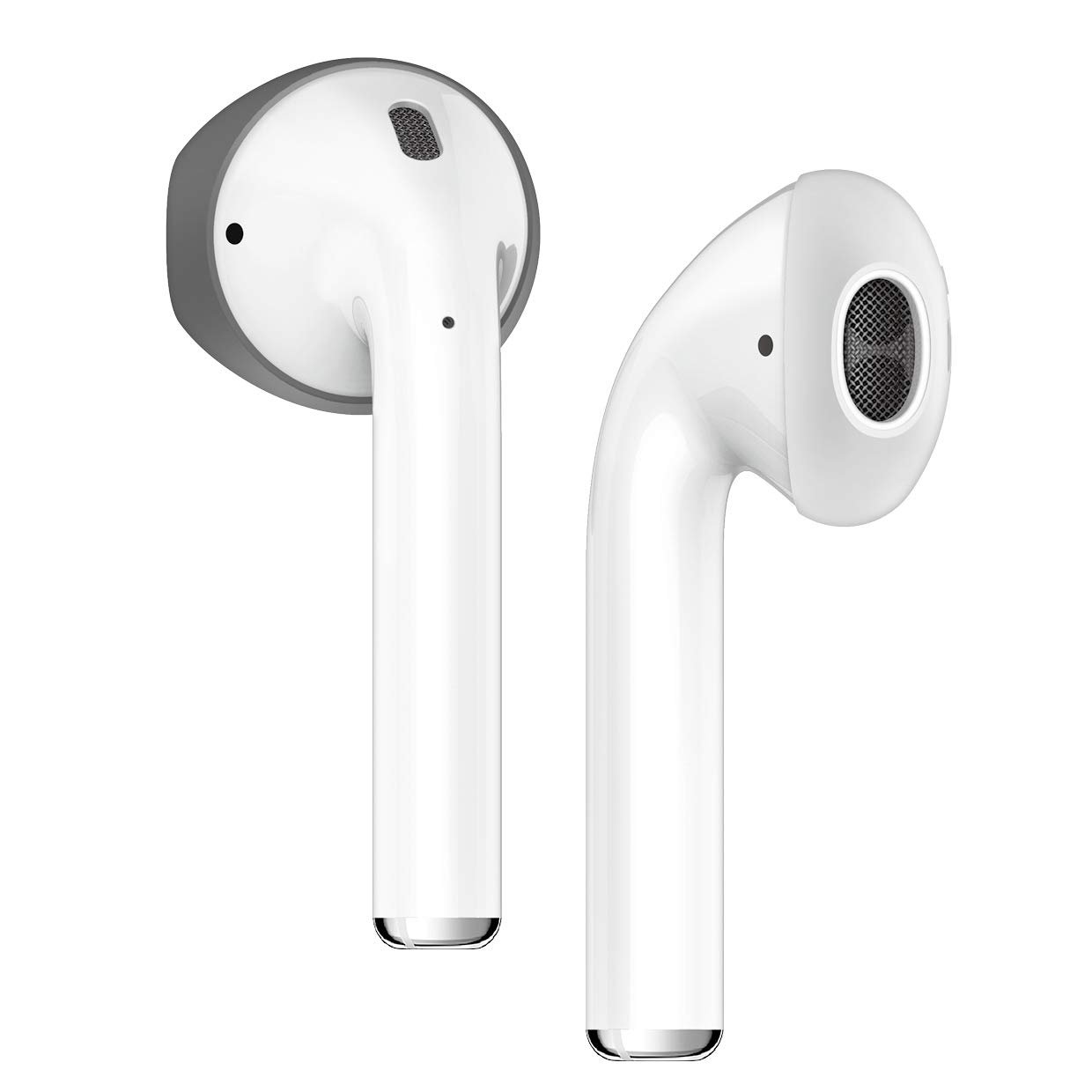 elago Secure Fit Cover Compatible with Apple AirPods 1 & 2 - [Fit in The case] [Fit Like a Glove] [2 Pairs Included] [Tips Only] - Dark Grey/White