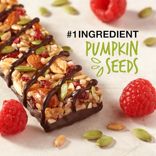 KIND HEALTHY SNACKS BARS, DARK CHOCOLATE RASPBERRY PUMPKIN SEED, GLUTEN FREE, HIGH FIBER SNACKS, 5G PROTEIN, 12 COUNT