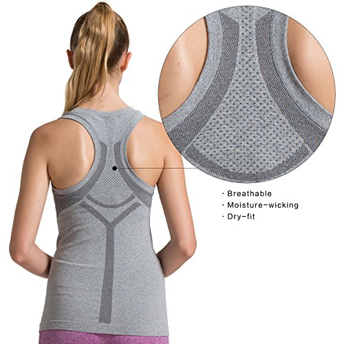 SEKERMAET Women's Fitness Workout Sport Tank Tops, Activewear Gym Yoga Seamless Camisole Dry Fit