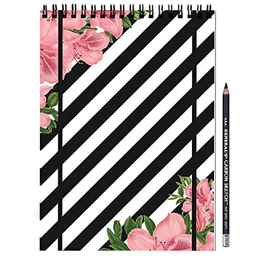 DASM United Printed Notebook n Keyring Combo | Corner Flower Art | Unrulled Diary | A4 Notepad | Writing Journal | Personal Diary | Drawing Pad