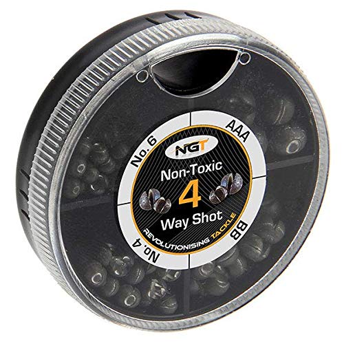 Next Generation Tackle NGT Non Toxic Split Shot - 4 Way Dispenser Size's 4, 6, BB and AAA