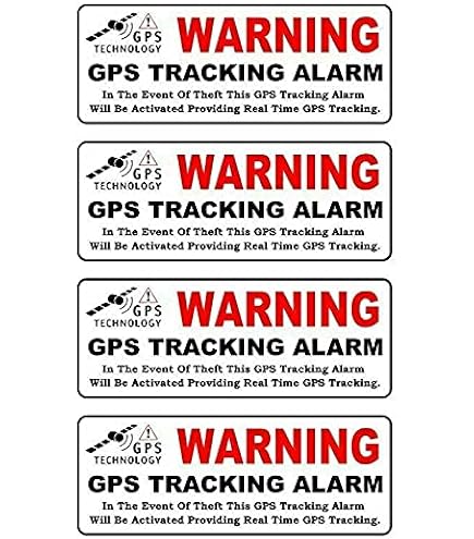 GPS Tracking Warning Decal - 4x2 Inch Anti-Theft Security Sticker For Vehicles