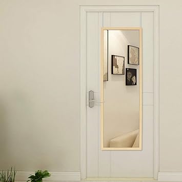 LEI ZE JUN UK- ABS-Rahmen Ganzkörperspiegel Modernes Zuhause benötigt Keine Lochung Installation Schwarzer Türspiegel 50x150cm (Farbe : Holzfarbe, größe : 40x120cm)