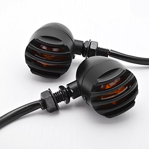 2pcs Matte Black Weighted Motorcycle Custom Turn Signal Indicator Blinker Light Lamp