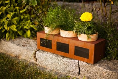 Edelrost Blumen/Kräuterbox Pflanzschale Pflanztopf 14x50cm