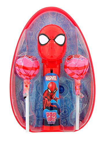 Marvel Avengers Giant Easter Egg with Spider-Man Pop Up Lollipop Case and 2 Suckers, 0.7 Ounce