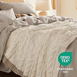 Bedsure Cable Knitted Throw Blanket for