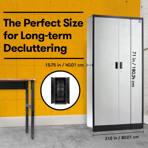 Fedmax Heavy Duty Metal Garage Storage 71inch Tall Large Steel Utility Locker with