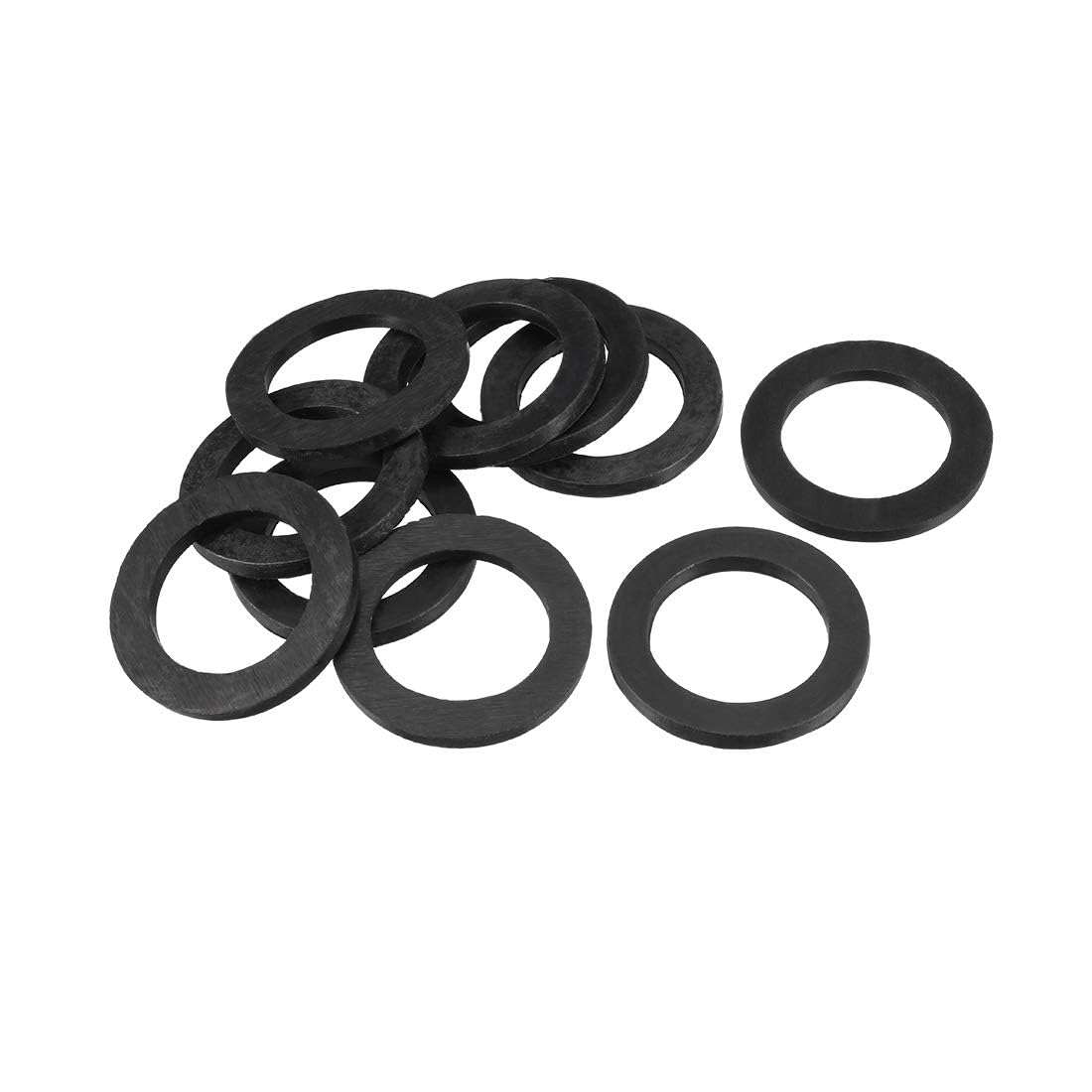 TOP-VIGOR 10Pcs Rubber Flat Washers, 35mm OD 24mm ID 3mm Thickness Heavy Duty Black Rubber Grommet Vibration Damping Pads Sealing Gasket Washers for Faucet Pipe Water Hose Fastener Bolt