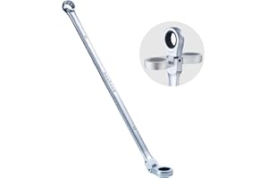 toolant Extra Long Ratcheting Wrench, Flex Head & Fixed Offset Head Double Box End Combination Wrench, CR-V Steel, Metric 17m