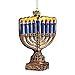Kurt S. Adler Kurt Adler 4-1/2-Inch Noble Gems Glass Menorah Ornament