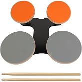 Kmise 4-Piece Silent Drum Practice Pad Kit with Drum Sticks,Portable and Adjustable Drum Pad for Quiet Practice, Perfect Snare Drum Practice Pad Kit for All-ages Drummers