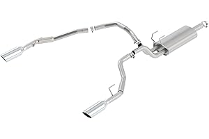 BORLA 140307 Cat-Back Perf. Exhaust Sys. for 2009 Dodge 1500 V8 & 2010-2018 Ram Classic 1500 V8 S-Type Sound T-304 Stainless Steel Dual Split Rear Exit Single 4" Round Chrome Tips Each Side