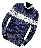Shining4U Fashion Men's Casual Knit Print Scoop