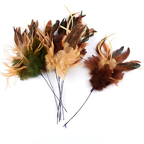 Multicolor Eartone Feather Accenting Stems | 8 Stems | For Indoor Decor