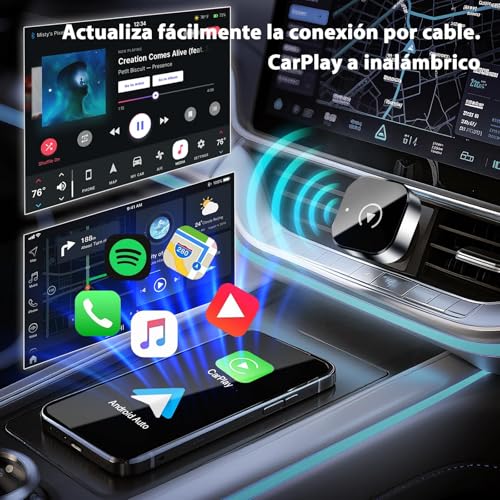 AINIFREE 2026 2 in 1 Wireless CarPlay Adapter, Mini Wireless Adapter, CarPlay and Android Auto, No Latency, Mini USB Design, Car Accessories, Compatible with iPhone and Android