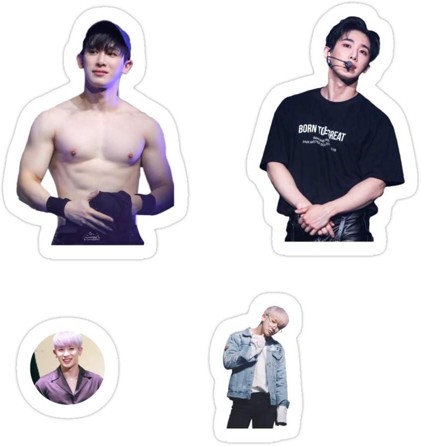 (3 PCs/Pack) Wonho Monsta Xs 3x4 Inch Die-Cut Stickers Decals for Laptop Window Car Bumper Helmet Water Bottle