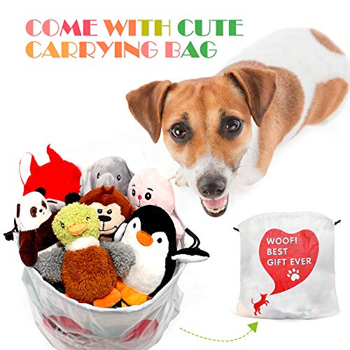 SHARLOVY Dog Squeaky Toys for Small Dogs,Stuffed Animal Puppy Toys,Cute Puppy Chew Toys for Dog Teething Toys, Pet Toys for Small to Medium Dogs,Soft Dog Toys,Plush Dog Toy Pack 12 in Carry Bag - Thumbnail 5
