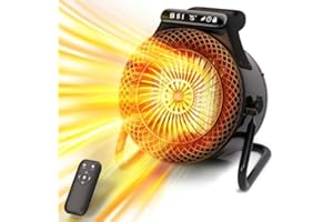 RISEON Outdoor Heaters for Patio, 1500W Greenhouse Heater with Remote Thermostat Overheat Protection for Garage, 3S Fast Heating PTC Ceramic Heater with 3 modes, Portable Heaters for Camping and Indoor Use