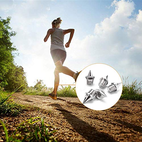 MoMaek 110 Pieces 1/4 Inch Steel Track and Cross Country Spikes Replacement Shoe Track Spikes,Silvery