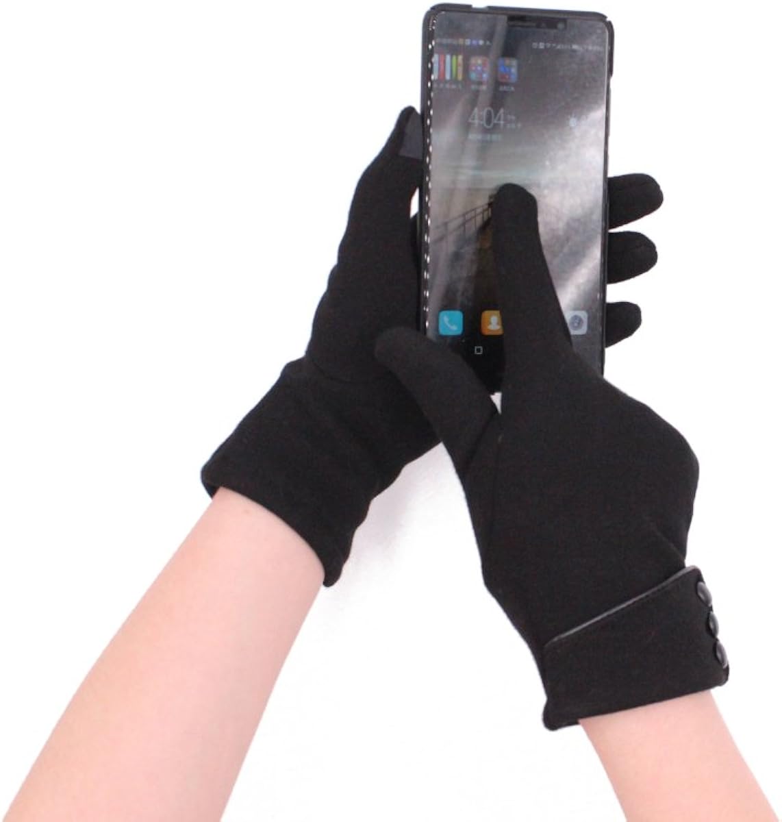Tomily Womens Touch Screen Phone Fleece Windproof Gloves Winter Warm Wear (Black) at  Women’s Clothing store