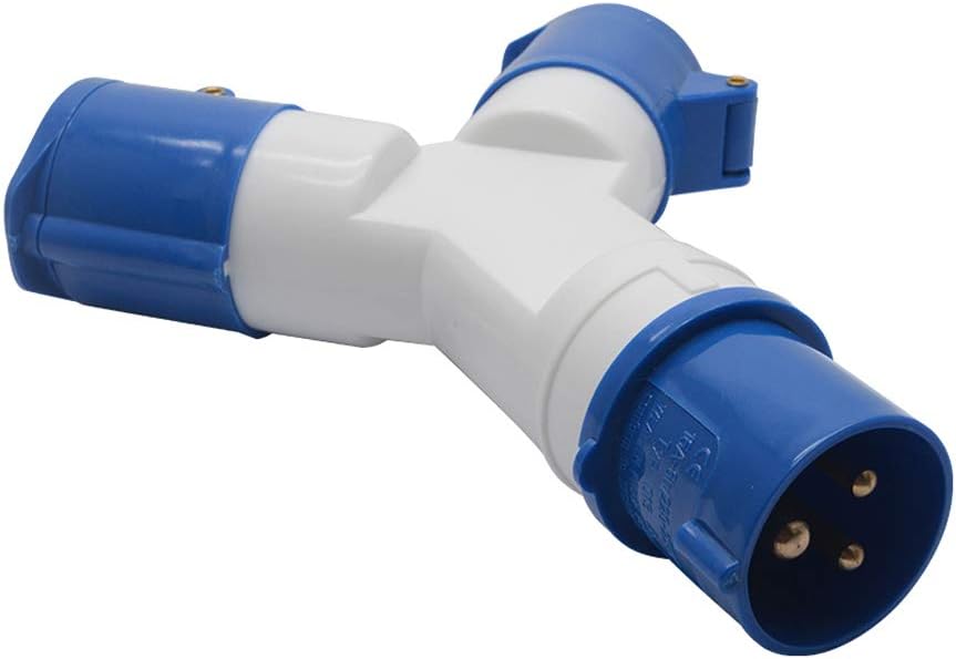 2Way Splitter MASO 16A 220v IP44 2 Way 3 pin Industrial Site Plug