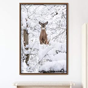 signwin Framed Canvas Wall Art Deer Animals Deer...